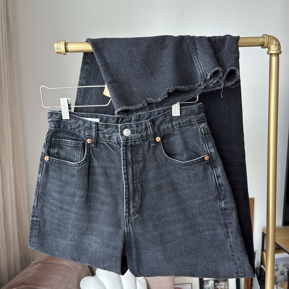ZARA High-Waisted Black Straight-Leg Jeans, Size EUR 38 / US 6